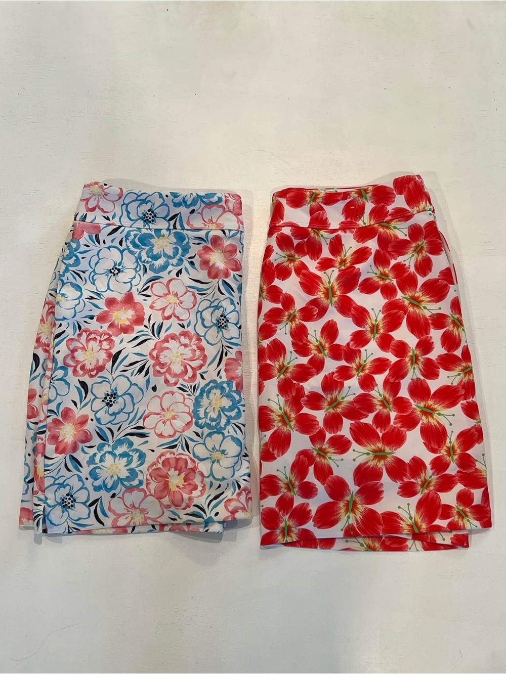 Greg Norman Collection Floral Skirt Duo in Red and Blue